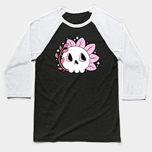Leafy Skull (Pink) Baseball T-Shirt